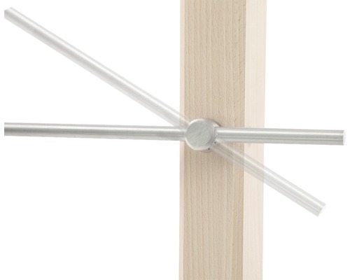 Klädstångshållare med rörlig stång och trästolpe