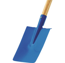 Spat med trähandtag och blått blad