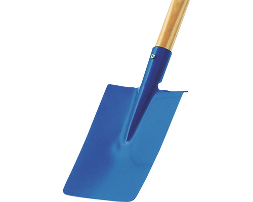 Spat med trähandtag och blått blad