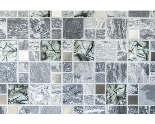 Mosaikplattor med sten- och glasutseende