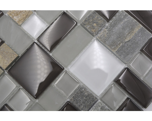 Mosaikplatta med glas- och stenutseende