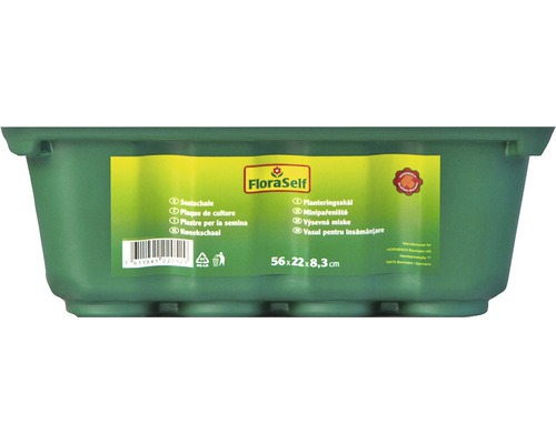 Grön odlingslåda med måtten 56x22x8,3 cm