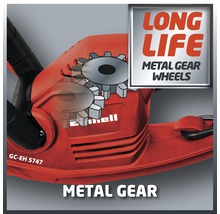 Närbild av en häcksax med metallväxel för lång livslängd