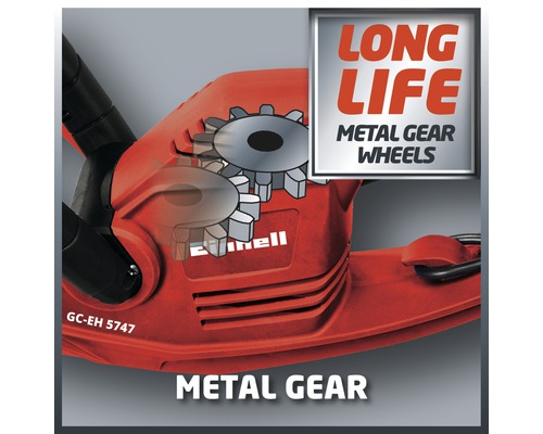 Närbild av en häcksax med metallväxel för lång livslängd