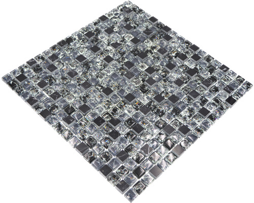 Fyrkantig mosaikplatta av glas och natursten