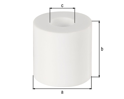 Illustration av en cylindrisk produkt med måtten a, b och c