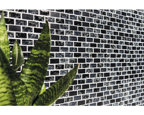 Väggplattor av glasmosaik med rektangulära element