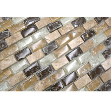 Mosaikplatta av glas och sten