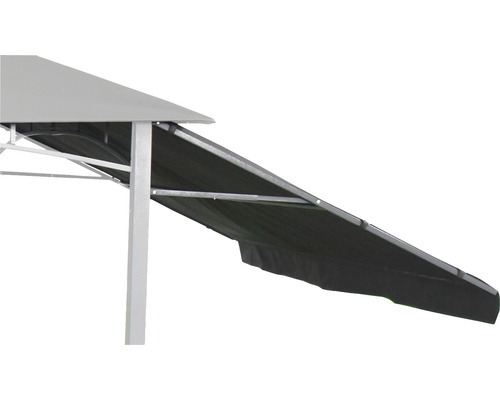 Detaljvy av en paviljong med ram och tak