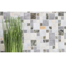 Mosaikplatta med grästuva