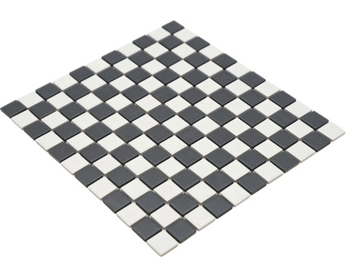 Fyrkantig mosaikplatta med schackrutigt mönster