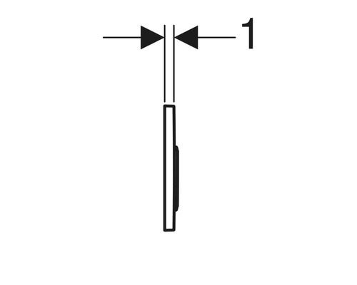 Detaljerad ritning av ett väggrosettavstånd på en millimeter