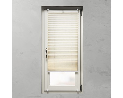 Plisségardin på fönstret för ljusreglering och insynsskydd