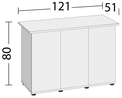 Bild av ett underskåp med måtten 80, 121 och 51 centimeter.