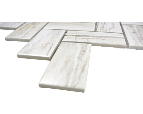 Mosaikplatta i fiskbensmönster för vägg och golv