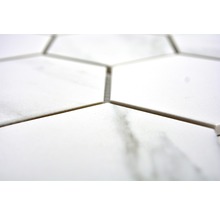 Mosaik keramik Hexagon Carrara CIM HX9 CR vit matt 25,6x29,5 cm-thumb-5
