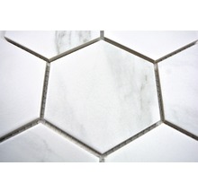 Mosaik keramik Hexagon Carrara CIM HX9 CR vit matt 25,6x29,5 cm-thumb-7