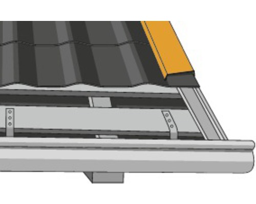 Takränna med takrännehållare och takbeklädnad