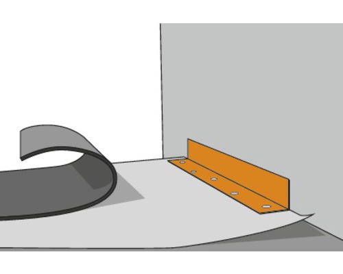 Detaljvy av en tätning med vinkelplåt