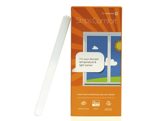 Sensative Strips Comfort temperatur- och ljussensor med förpackning