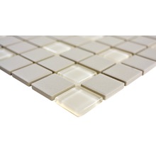 Mosaikplatta av stengods och glas