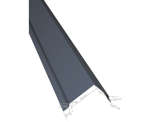 Illustration av en kantskyddsprofil med måttangivelser