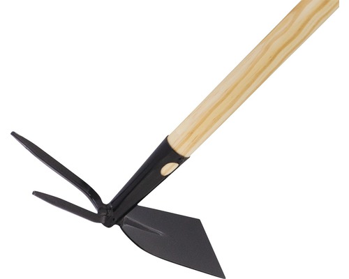 Kombinationshacka med träskaft för trädgårdsarbete