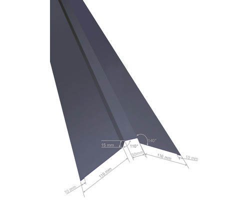 Detaljerad ritning av en takprofil med dimensioner