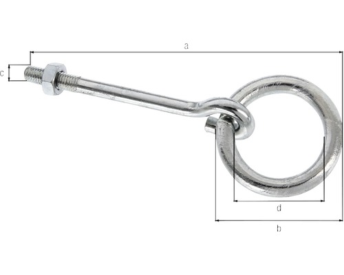 Ringbult med mutter och gänga