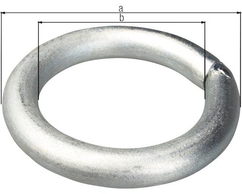 Rund metallring med måttangivelser