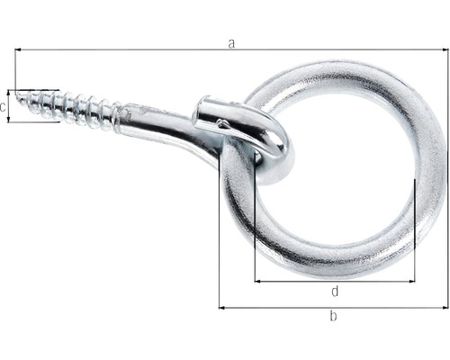 Metallringskruv med trägänga