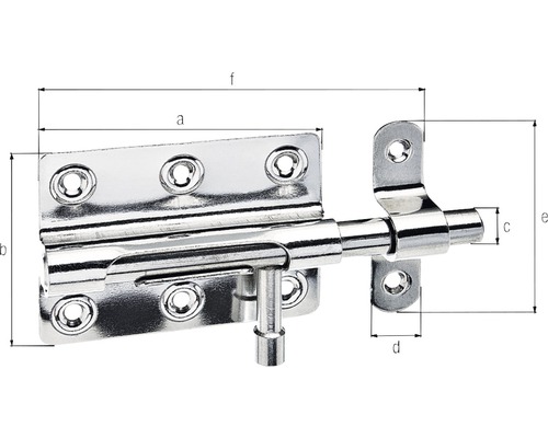 Illustration av en dörrstängare med mått
