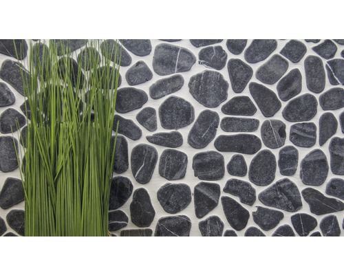 Dekorativ väggbeklädnad av natursten med grästuva