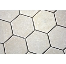Hexagonformade marmorplattor i närbild