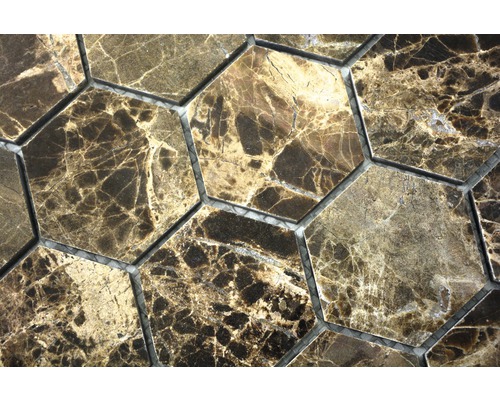 Sexkantig mosaikplatta med marmorlook