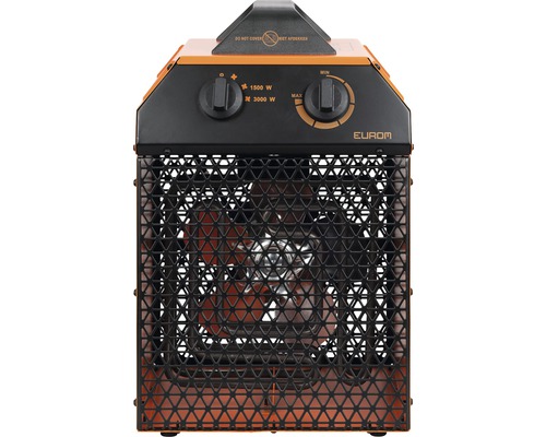 Elektrisk värmefläkt med bärhandtag och skyddsgaller