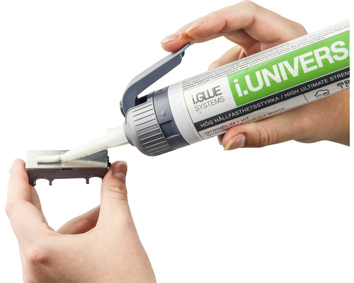 Applicering av hybridlim på ett arbetsstycke