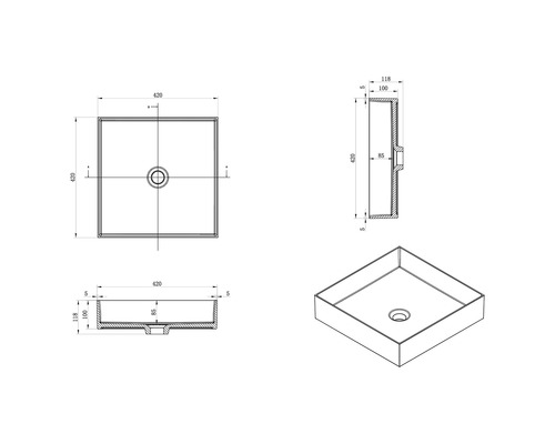 Teknisk ritning av en duschkabin med mått