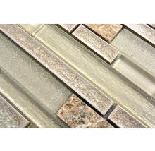 Mosaikplatta med glas- och marmorelement