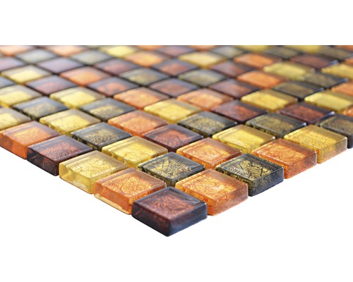 Mosaikplattor av glas i kvadratisk form