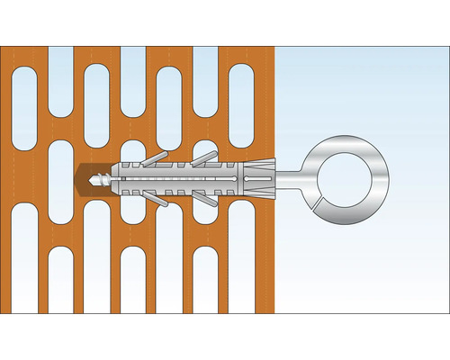 Illustration av en expander i ett perforerat tegel