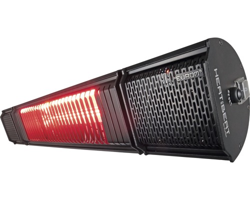 Svart väggmonterad värmare