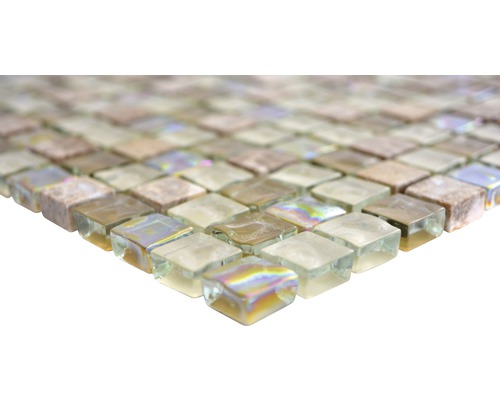 Mosaikplatta av glas och sten