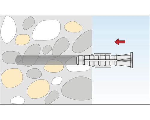 Illustration av en pluggmontering i en vägg