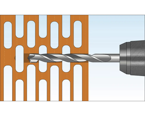 Borrar borrar genom perforerad plåt