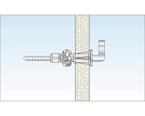 Fästning av en gipsplugg med skruv på en vägg