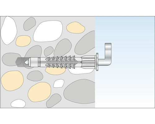 Illustration av ett tungt ankare i en stenmur