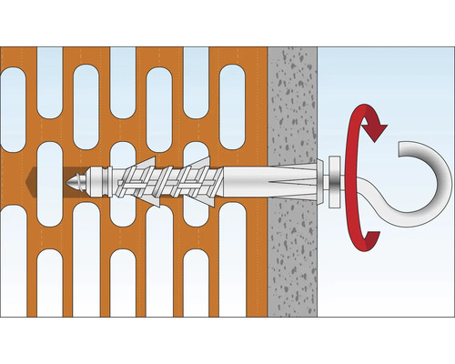 Illustration av en plugg i en vägg med krok