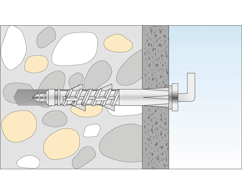 Illustration av en monteringsplugg i en betongvägg