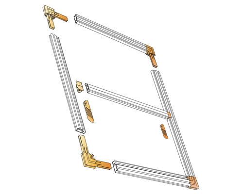 Skiss av en fönsterram med hörnkontakter